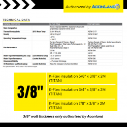 K-FLEX TITAN Insulation 7/8" x 3/8" x 2M 